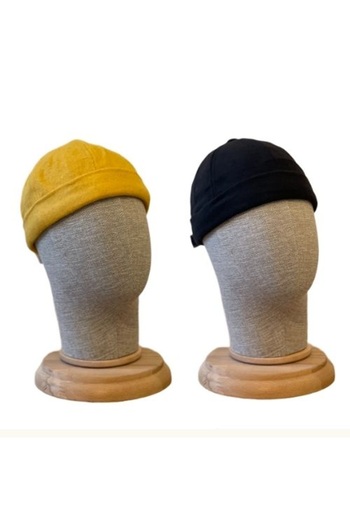 Rupen Kraft 2 Pcs Winter Cashmere Cap Adjustable Docker Hat Winter Skullcap Hat Retro Hat Skullcap