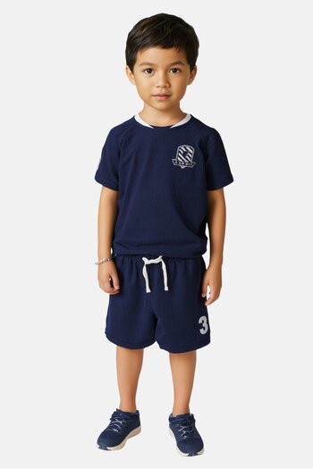 Sinsay Kids Boy 2Pcs Short Sleeve T-Shirt And Short Training Set, Navy