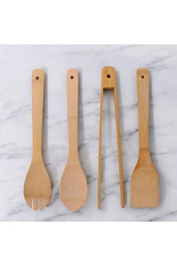 STOREMAX Bamboo Serving and Spatula Set 4-Piece Set, 4 Bamboo Serving Sets - Complete Your Table Setting with Style