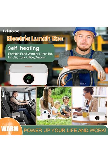 Fipka Heated Electric Lunch Box, Automatic Heating-Cordless, 1L Capacity, Self Heating for Office, Car, an