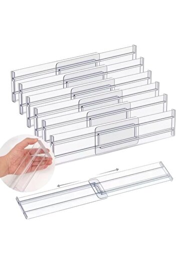 STOREMAX Clear Acrylic Telescopic Adjustable Drawer Divider – Organizer for Kitchen, and Office