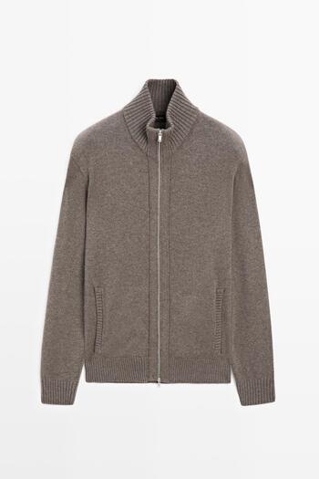 Massimo Dutti Fermuarlı yün karışımlı hırka