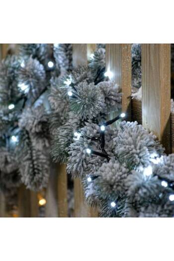 GOLD MARKET Christmas installation with solar panel, Linear, 20 m, 200 LEDs, Cold white, Black wire, 8 games of lights