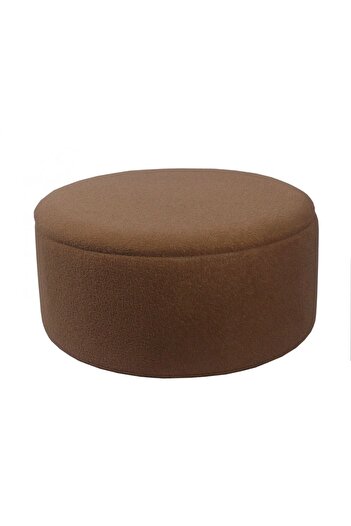 Danube Home Edlyn Light Brown Boucle Fabric Storage Ottoman - Stylish Seating with 2-Year Warranty, 100x100x45cm