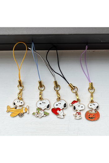 Miniso 5pcs Phone Chain 5pcs Kawaii Snoopy Cartoon Phone Chain Key Lanyard Schoolbag Charm Pendant Bag Keyc