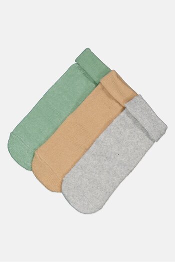 Sinsay Fox and Bunny By Toddlers Boy 3 Pair Solid Socks, Multicolor