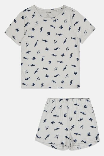 Sinsay Kids Boy 2 Pieces Short Sleeve Allover Print Top And Bottom Pajama, Multicolor