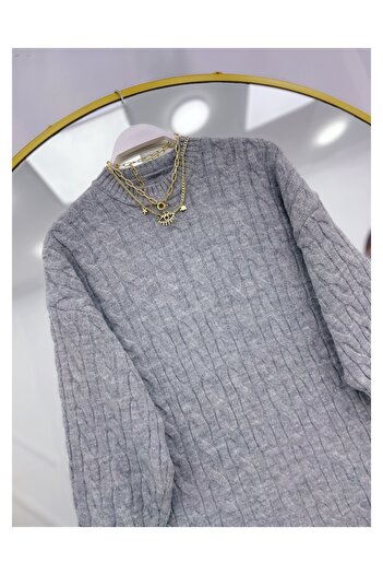 YEDİLALE Hair Braided Soft Zero Neck Tricot Clothing Sweater