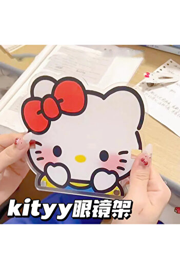 Miniso 1pcs Hello Kitty Acrylic Glasses Holder New Kawaii Sunglass Display Stand Desktop Organizer for Hair