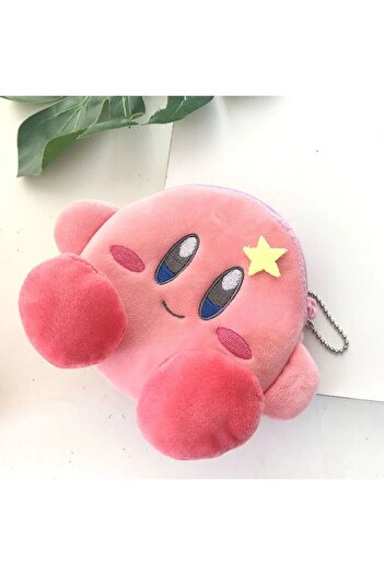 Miniso kirby Kawaii Anime Kirby Mini Coin Purse Plush Zero Wallet Girls Earphones Storage Bag Student Cute
