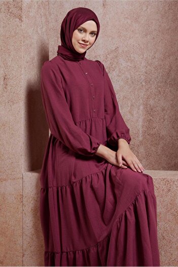 Alvina 44600 Model Layered Hijab Dress