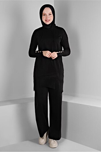 Alvina DOUBLE PANT WITH SLIT DETAILKnitwear Suit 43213