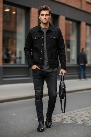 DYNAMO Men's Full Lycra Flexible Spring Slim Fit Denim Jacket