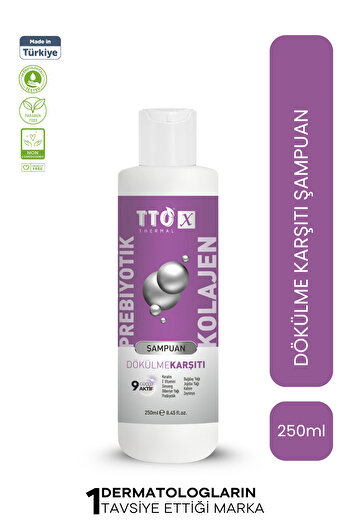 TTO -X Prebiotic & Collagen Anti-Shedding Shampoo 250ml (Cocamidopropyl, Betaine, Glycerin)