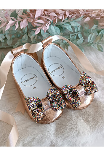 Hodore Perla Rose Genuine Leather Baby Ballet Shoes