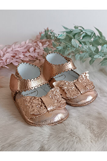 Hodore Angel Rose Genuine Leather Baby Moccasin Booties