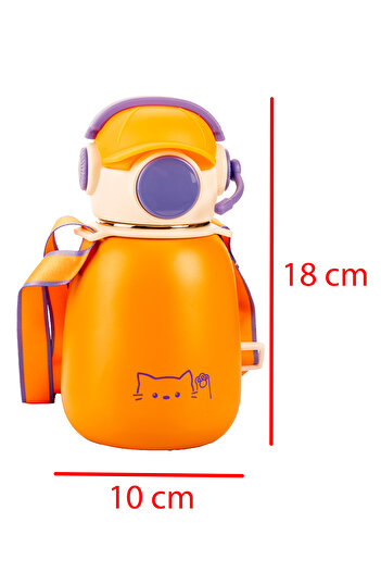 Emofom Gamer Thermos Flask 500 ml Stainless Steel Water Bottle with Straw (Ages 5 and Above) Children's Water Bottle 10 X 18 cm