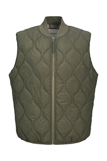 Jack & Jones Jack&Jones 12258386   Jjkoda Liner Vest - Men's Khaki Green Sports Vest