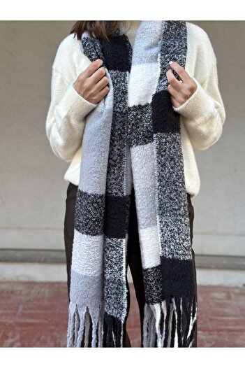 novon Cairo Bouclé 100% Boucle Grey-beige Premium Scarf