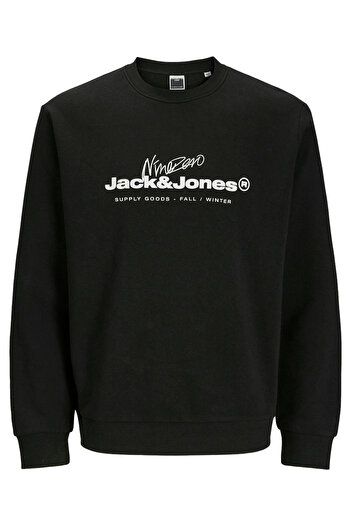 Jack & Jones Ανδρικό φούτερ Jack&Jones 12275174 JCOTABI SWEAT CREW NECK Μαύρο