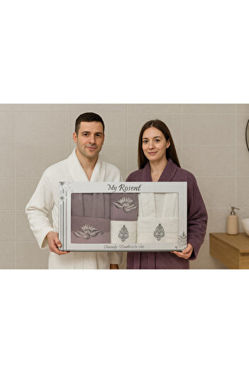 Fiesta Boxed Embroidered 100% Cotton Bathrobe Set |   Bathrobe |   Towel & Towel Set |   Bath Dowry Set
