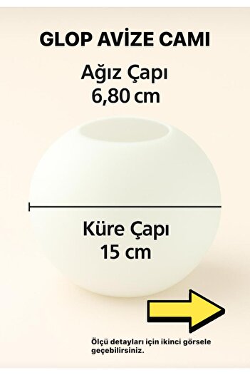 VENON Aydınlatma Glop Avize Camı Beyaz Top Cam Beyaz 15 Cm Beyaz Glop Fanus Yedek Parça