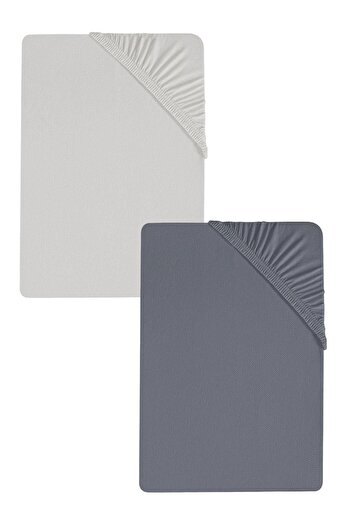 COTENCONCEPT 2 Pieces Plain Cotton Single 120 X 200 X 30 cm Elastic Combed Cotton Bedsheet