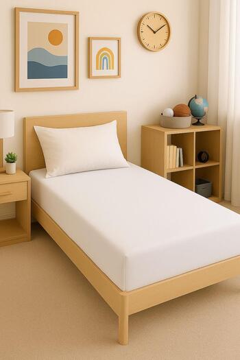 COTENCONCEPT 2 Pieces Plain Cotton Single 120 X 200 X 30 cm Elastic Combed Cotton Bedsheet