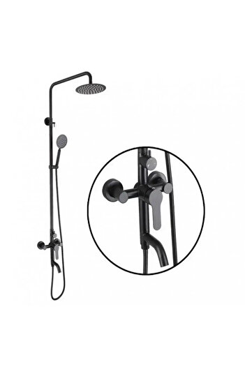 KORMAN TECHNIK Shower Column, Stainless Steel SUS304, Black, HS005