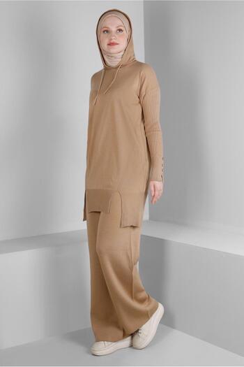 Alvina DOUBLE PANT WITH SLIT DETAILKnitwear Suit 43213