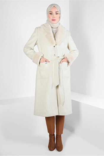 Alvina FUR DETAIL BIRDED COAT 90465