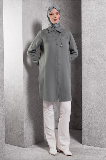 Alvina 45103 Model Shirt Collar Testicular Tunic