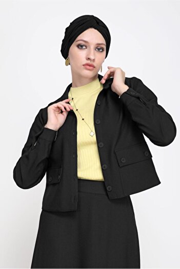 Alvina Button Detailed Pocket Double Skirt Suit 42197