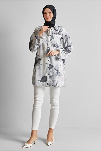 Alvina Patterned Shirt Tunic 44781