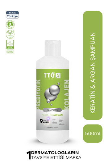 TTO Keratin and Argan Extract - Collagen and Prebiotic Hair Shampoo