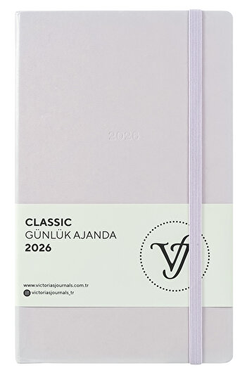 Victoria's Journals Classic 2026 Daily Agenda 13X21 cm Hard Cover Ivory 70Gr.
