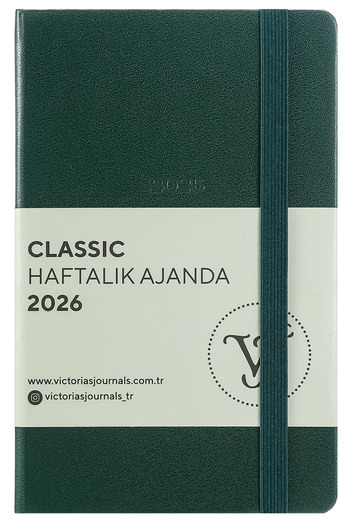 Victoria's Journals Classic 2026 Weekly Agenda A6 (9X14 cm) Hard Cover Ivory 70Gr.