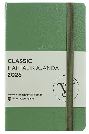 Victoria's Journals Classic 2026 Weekly Agenda A6 (9X14 cm) Hard Cover Ivory 70Gr.