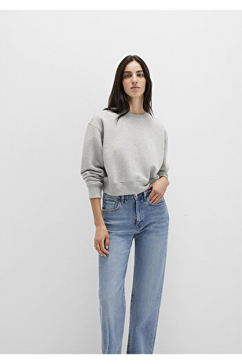 Mavi Gray Basic Crop Sweatshirt 1S10389-82816