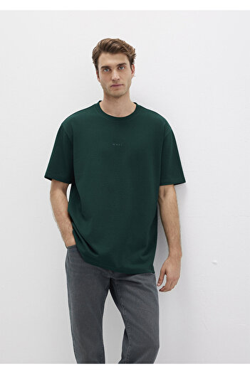 Mavi Logo Printed Green T-Shirt Loose 0613250-71929