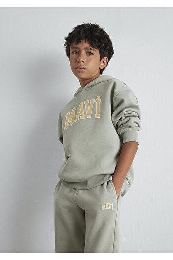 Mavi Logo Printed Red Hooded Sweatshirt 6610110-70155