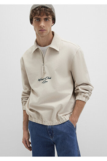 Mavi Semi-Zip Ecru Shirt Oversize / Wide Cut 0211784-81202