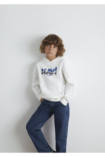 Mavi Jeans Printed Ecru Sweatshirt 6S10158-70057