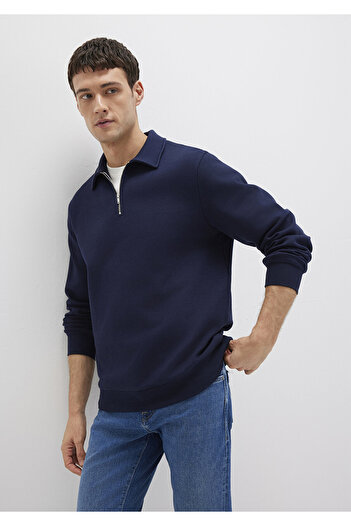 Mavi Semi-Zip Navy Blue Sweatshirt 0S10414-86415