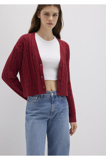 Mavi Buttoned Red Cardigan Regular Fit 1710576-70391
