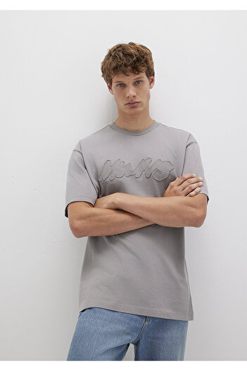 Mavi Mvjns Patch Detailed Gray T-Shirt Loose Fit / Relaxed Fit 0612915-70076