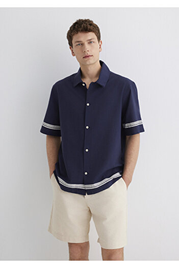 Mavi Ριγέ πουκάμισο Navy Blue Regular Fit / Normal Cut 0211627-83884