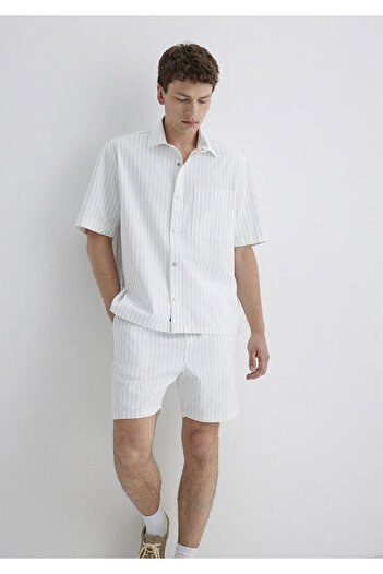 Mavi Cămașă albă cu dungi Oversize / Wide Cut 0211485-85440