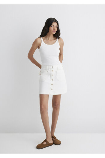 Mavi Silvana Gold Premium Off White Jean Φούστα 1310404-89729