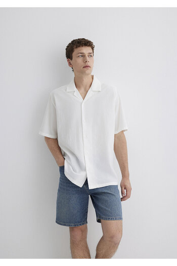 Mavi Cămașă albă Loose Fit / Loose Comfortable Cut 0211519-70057